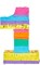 Rainbow Number 1 Pinata for 1st Birthday Party Decorations, Fiesta, Cinco de Mayo, Anniversary Celebration (Small, 16.5 x 11 x 3 Inches)